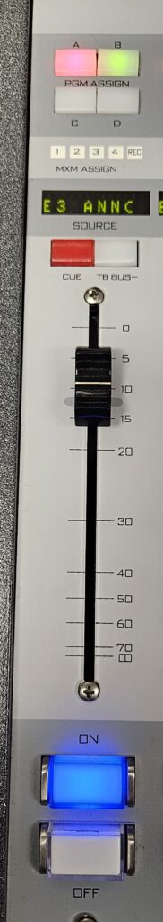 Single fader from Wheatstone E-6 console